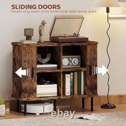 Buffet Rétro Vintage Armoire en Bois Cabinet Latéral à Lattes Rangement Tambour Royaume-Uni