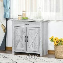 Buffet Rustique Gris Armoire Rétro Cuisine Rangement Hallway Organisateur