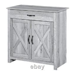 Buffet Rustique Gris Armoire Rétro Cuisine Rangement Hallway Organisateur