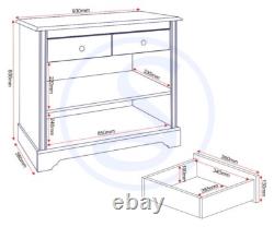 Buffet Stratford 2 portes 2 tiroirs blanc style shabby chic
