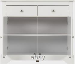 Buffet Stratford 2 portes 2 tiroirs blanc style shabby chic