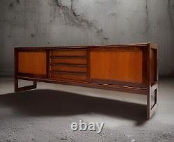 Buffet TV rétro en teck vintage, unité multimédia du milieu du siècle 1960 ELLIOTS de NEWBURY