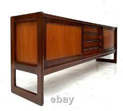 Buffet TV rétro en teck vintage, unité multimédia du milieu du siècle 1960 ELLIOTS de NEWBURY