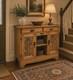 Buffet Classeur En Noyer Sculpt&eacute; Vintage, Meuble De Hall, Armoire Avec Serrure