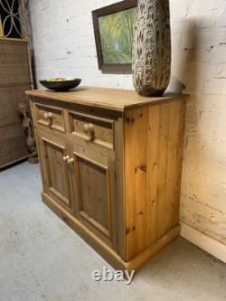 Buffet de Cuisine Vintage en Pin, Meuble en Bois Massif, Tiroirs de Garde-Manger, Table de Rangement pour Couverts