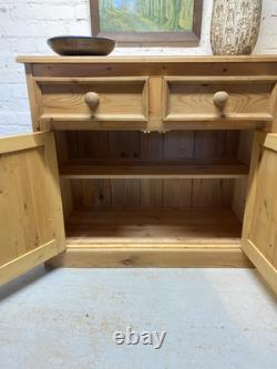 Buffet de Cuisine Vintage en Pin, Meuble en Bois Massif, Tiroirs de Garde-Manger, Table de Rangement pour Couverts