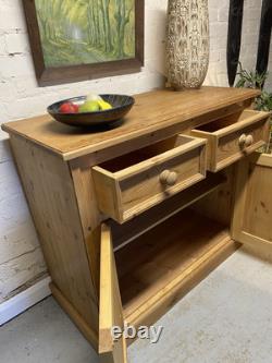 Buffet de Cuisine Vintage en Pin, Meuble en Bois Massif, Tiroirs de Garde-Manger, Table de Rangement pour Couverts