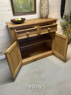 Buffet de Cuisine Vintage en Pin, Meuble en Bois Massif, Tiroirs de Garde-Manger, Table de Rangement pour Couverts