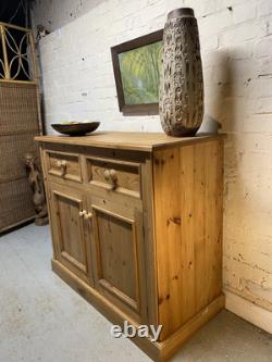 Buffet de Cuisine Vintage en Pin, Meuble en Bois Massif, Tiroirs de Garde-Manger, Table de Rangement pour Couverts