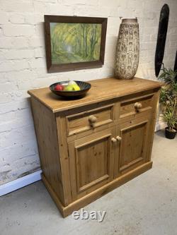 Buffet de Cuisine Vintage en Pin, Meuble en Bois Massif, Tiroirs de Garde-Manger, Table de Rangement pour Couverts