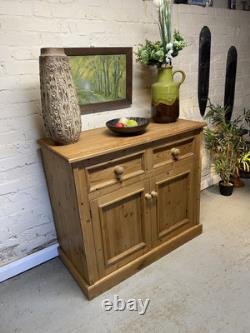 Buffet de Cuisine Vintage en Pin, Meuble en Bois Massif, Tiroirs de Garde-Manger, Table de Rangement pour Couverts