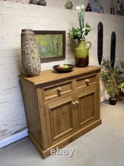 Buffet de Cuisine Vintage en Pin, Meuble en Bois Massif, Tiroirs de Garde-Manger, Table de Rangement pour Couverts