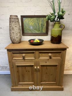 Buffet de Cuisine Vintage en Pin, Meuble en Bois Massif, Tiroirs de Garde-Manger, Table de Rangement pour Couverts