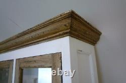 Buffet de Cuisine de Ferme en Blanc/Chêne Vieilli, Armoire à Deux Portes de Style Vintage