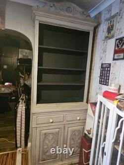 Buffet décoratif en bois vintage français, armoire de cuisine haute, unité d'affichage 230