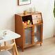Buffet En Bambou Vintage Avec 2 Tiroirs, Armoire De Rangement Pour Garde-manger Et Vaisselier