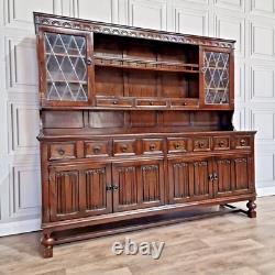 Buffet en chêne gallois vintage antique grand en bois