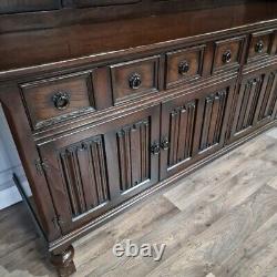 Buffet en chêne gallois vintage antique grand en bois