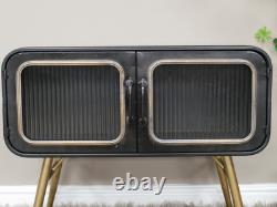 Buffet en métal industriel rustique avec tiroirs - Unité de rangement vintage