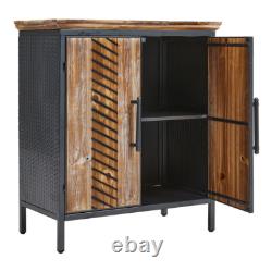 Buffet industriel à 2 portes avec rangement et étagère / grande surface supérieure / pieds en métal