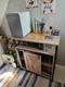Buffet Industriel Vintage, Cabinet à Boissons Rustique Avec étagère Et Unité De Rangement Latérale.