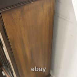 Bureau-bibliothèque vintage en acajou avec buffet et vitrines en verre