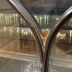 Bureau-bibliothèque vintage en acajou avec buffet et vitrines en verre