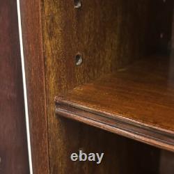 Bureau-bibliothèque vintage en acajou avec buffet et vitrines en verre