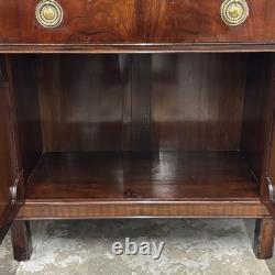 Bureau-bibliothèque vintage en acajou avec buffet et vitrines en verre