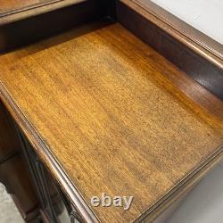 Bureau-bibliothèque vintage en acajou avec buffet et vitrines en verre