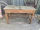 Bureau D&rsquo;&eacute;cole Vintage En Bois Avec 2 Plateaux Relevables Et Rangement, Table R&eacute;tro Originale