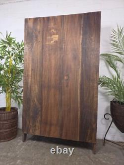 Cabinet à boissons de cuisine indépendant en bois émaillé indien récupéré vintage