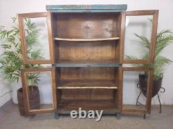 Cabinet à boissons de cuisine vintage en bois indien récupéré et émaillé, autoportant