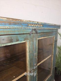 Cabinet à boissons de cuisine vintage en bois indien récupéré et émaillé, autoportant