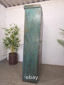 Cabinet à boissons de cuisine vintage en bois indien récupéré et émaillé, autoportant