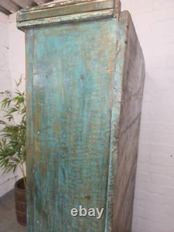 Cabinet à boissons de cuisine vintage en bois indien récupéré et émaillé, autoportant