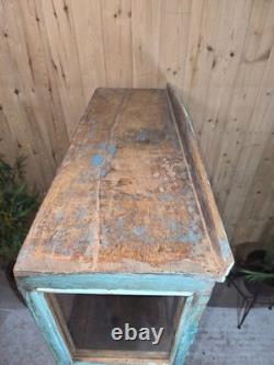 Cabinet à boissons en bois indien vintage rustique avec étagères pour la cuisine