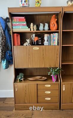 Cabinet à boissons vintage des années 70 Schreiber, unité murale, placard en teck