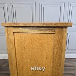 Cabinet à vin en chêne massif vintage rustique avec tiroir, support de 16 bouteilles en bois