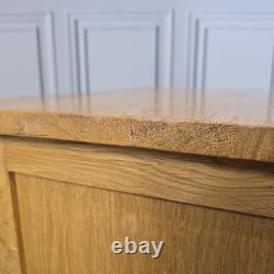 Cabinet à vin en chêne massif vintage rustique avec tiroir, support de 16 bouteilles en bois