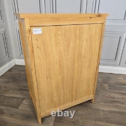 Cabinet à vin en chêne massif vintage rustique avec tiroir, support de 16 bouteilles en bois