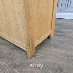 Cabinet à vin en chêne massif vintage rustique avec tiroir, support de 16 bouteilles en bois