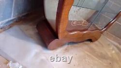 Cabinet d'affichage en verre de rangement en bois avec étagère en verre, unité vintage antique