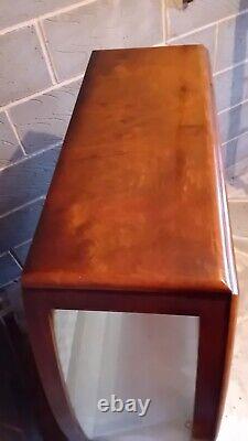 Cabinet d'affichage en verre de rangement en bois avec étagère en verre, unité vintage antique