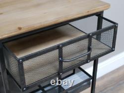 Cabinet de Chevet Industriel en Métal Rustique Commode Vintage Unité de Rangement