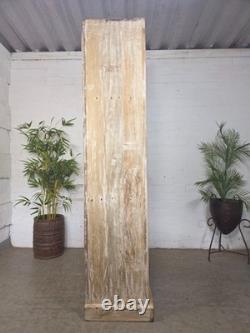 Cabinet de boissons de cuisine vintage en bois récupéré indien émaillé, autoportant