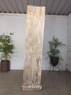 Cabinet de boissons de cuisine vintage en bois récupéré indien émaillé, autoportant