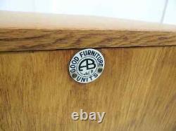 Cabinet de chevet en chêne vintage Art Déco de bonne qualité par AB Ltd des années 1930
