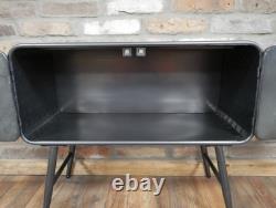 Cabinet de chevet industriel en métal rustique avec tiroirs, unité de rangement vintage