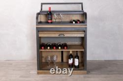 Cabinet de collectionneurs de montres Samuel avec façade tambour en chêne, unité avec couvercle relevable et cadre en métal